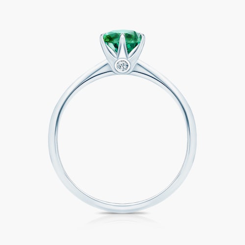 Pierścionek zaręczynowy The Journey: białe złoto, szmaragd